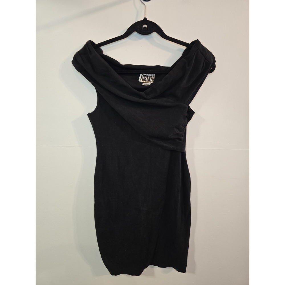 Vintage 90s Forenza Off Shoulder Dress Large Cocktail Little Black Dress